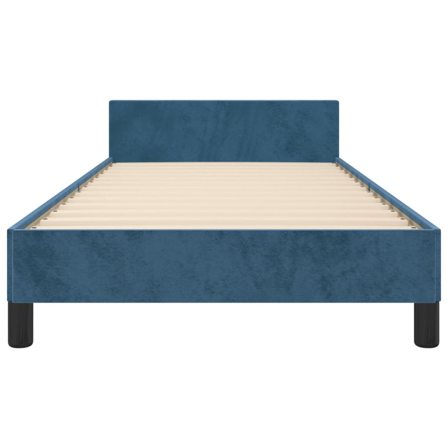 Bedframe Met Hoofdeinde Fluweel Donkerblauw 80 x 200 cm Knopen