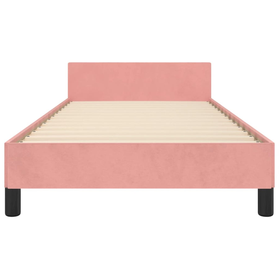 Bedframe Met Hoofdeinde Fluweel Roze 80 x 200 cm Knopen