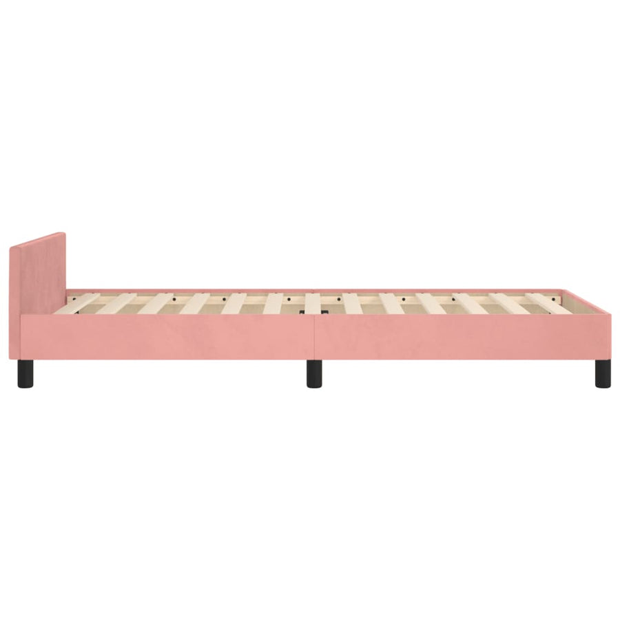 Bedframe Met Hoofdeinde Fluweel Roze 80 x 200 cm Knopen