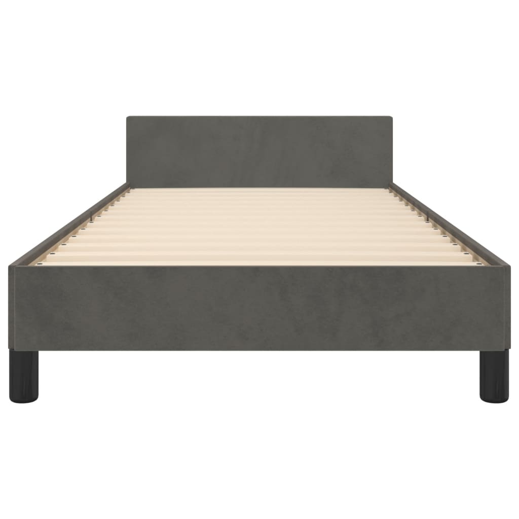 Bedframe Met Hoofdeinde Fluweel Donkergrijs 90 x 190 cm Knopen