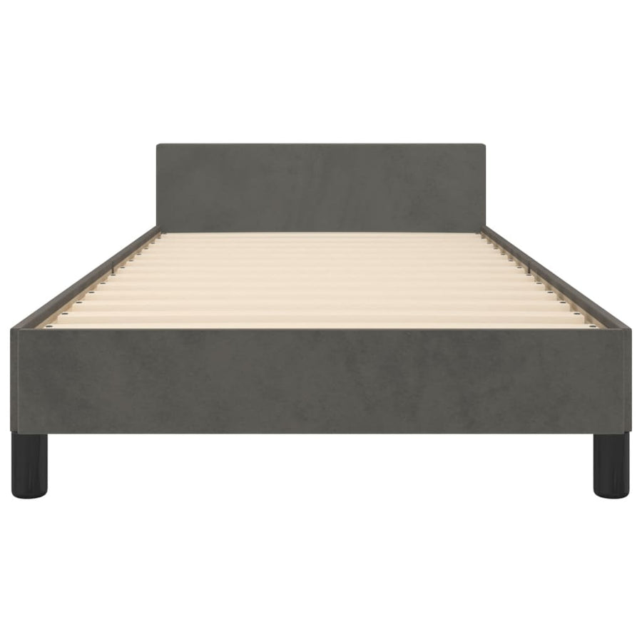 Bedframe Met Hoofdeinde Fluweel Donkergrijs 90 x 190 cm Knopen