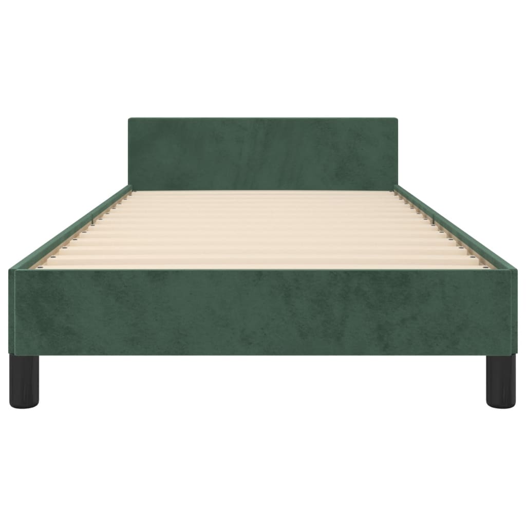 Bedframe Met Hoofdeinde Fluweel Donkergroen 90X190 Cm Donkergroen 90 x 190 cm Knopen