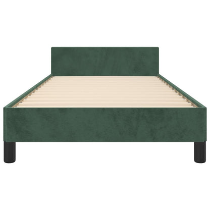 Bedframe Met Hoofdeinde Fluweel Donkergroen 90X190 Cm Donkergroen 90 x 190 cm Knopen