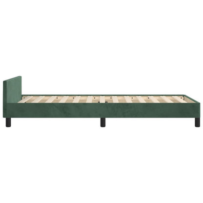 Bedframe Met Hoofdeinde Fluweel Donkergroen 90X190 Cm Donkergroen 90 x 190 cm Knopen