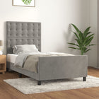 Bedframe 90x200 cm fluweel lichtgrijs