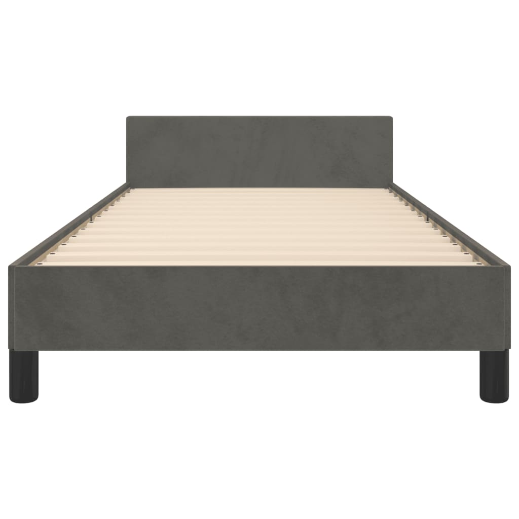 Bedframe Met Hoofdeinde Fluweel Donkergrijs 90 x 200 cm Knopen