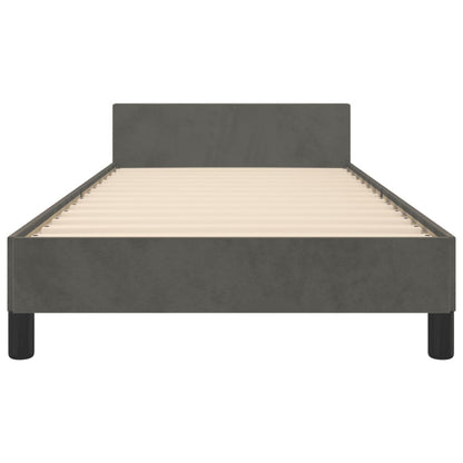 Bedframe Met Hoofdeinde Fluweel Donkergrijs 90 x 200 cm Knopen