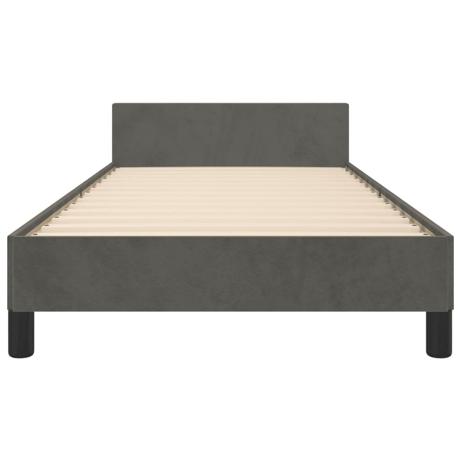 Bedframe Met Hoofdeinde Fluweel Donkergrijs 90 x 200 cm Knopen
