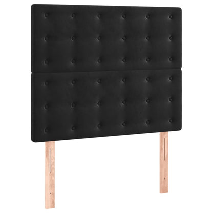 Bedframe Met Hoofdeinde Fluweel Zwart 90 x 200 cm Knopen