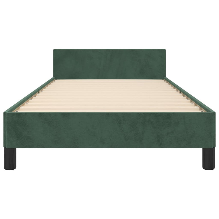 Bedframe Met Hoofdeinde Fluweel Donkergroen 90X200 Cm Donkergroen 90 x 200 cm Knopen