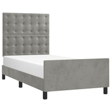 Bedframe Met Hoofdeinde Fluweel Lichtgrijs 100 x 200 cm Knopen