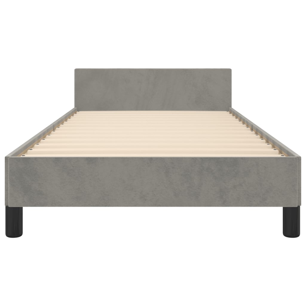 Bedframe Met Hoofdeinde Fluweel Lichtgrijs 100 x 200 cm Knopen