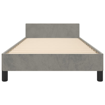 Bedframe Met Hoofdeinde Fluweel Lichtgrijs 100 x 200 cm Knopen