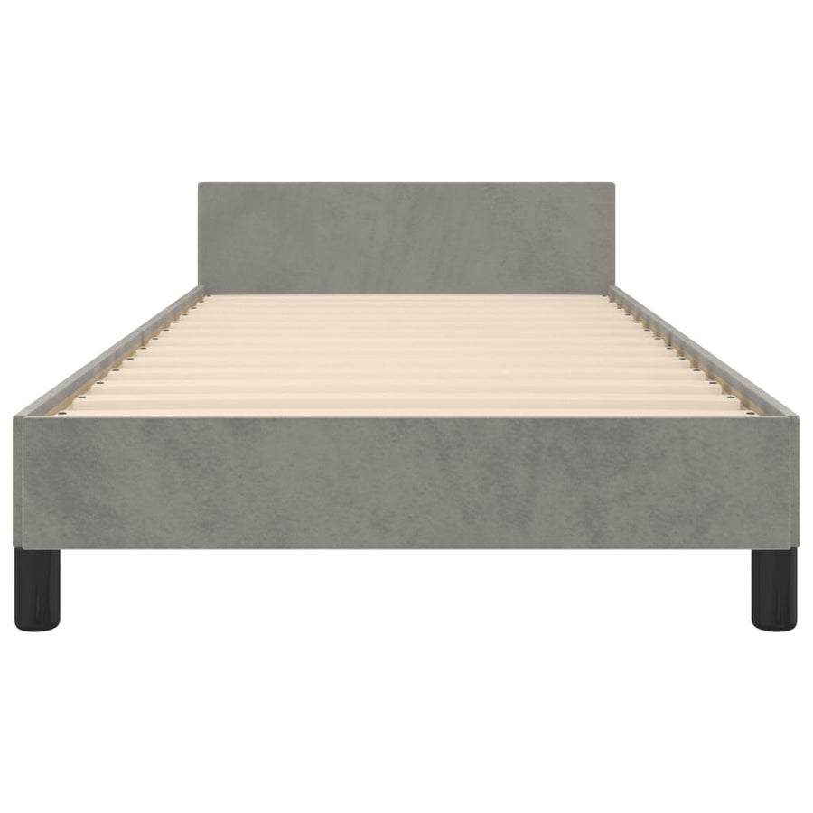 Bedframe Met Hoofdeinde Fluweel Lichtgrijs 100 x 200 cm Knopen