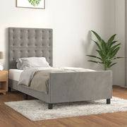 Bedframe 100x200 cm fluweel lichtgrijs