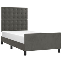 Bedframe Met Hoofdeinde Fluweel Donkergrijs 100 x 200 cm Knopen