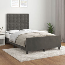 Bedframe Met Hoofdeinde Fluweel Donkergrijs 120 x 200 cm Knopen