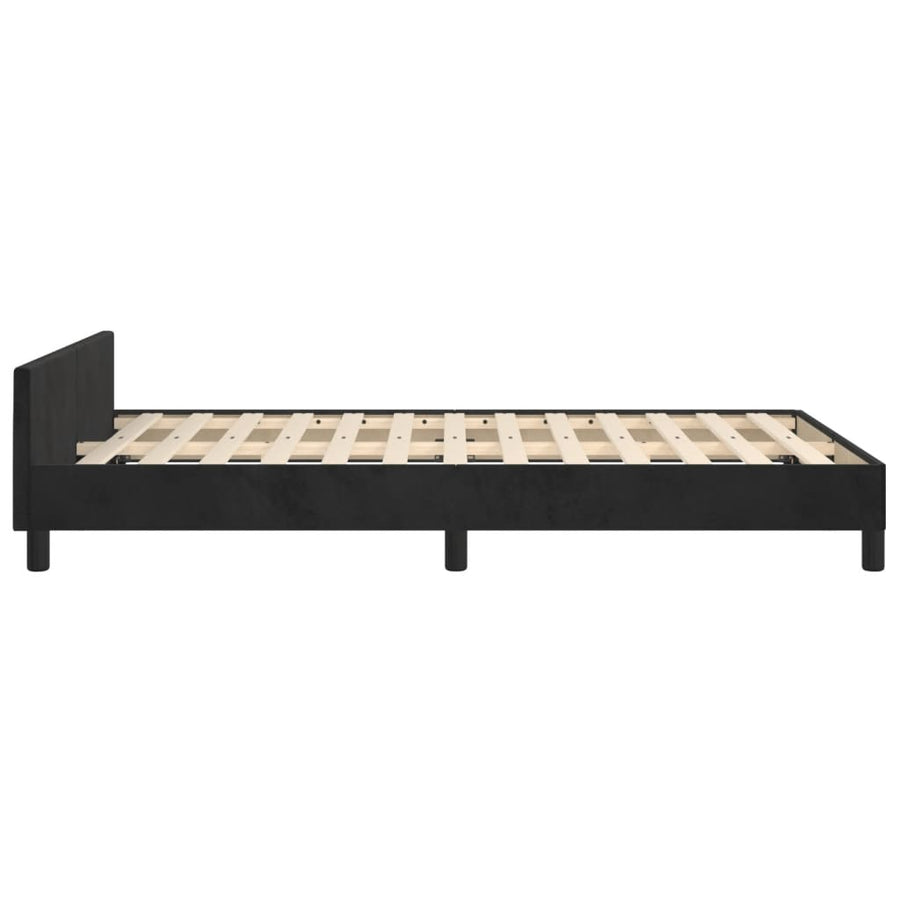 Bedframe Met Hoofdeinde Fluweel Zwart 120 x 200 cm Knopen