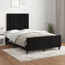 Bedframe Met Hoofdeinde Fluweel Zwart 120 x 200 cm Knopen