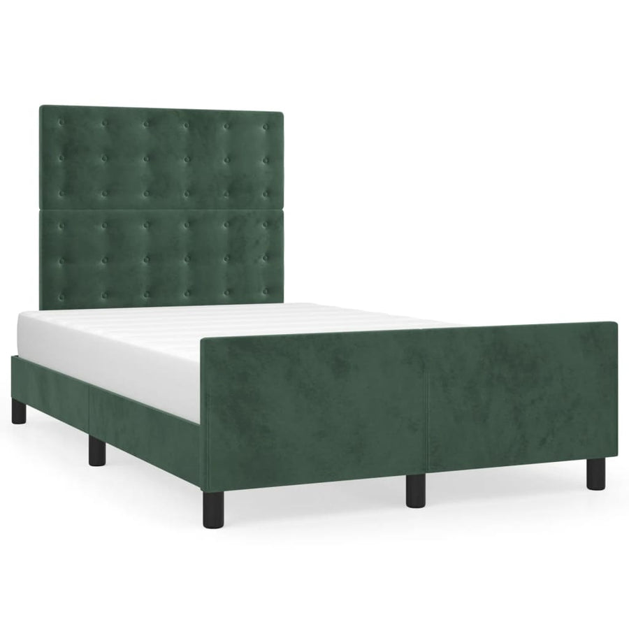 Bedframe Met Hoofdeinde Fluweel Donkergroen 120 x 200 cm Knopen