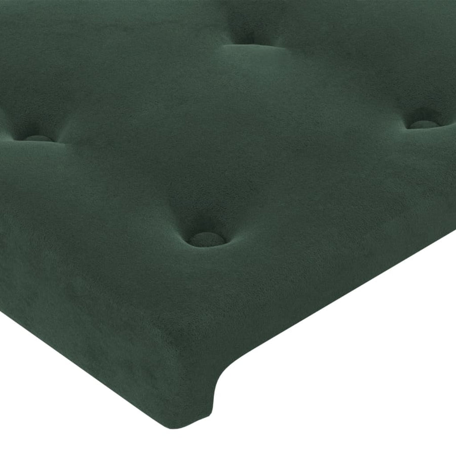 Bedframe Met Hoofdeinde Fluweel Donkergroen 140 x 190 cm Knopen