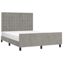 Bedframe Met Hoofdeinde Fluweel Lichtgrijs 140 x 200 cm Knopen