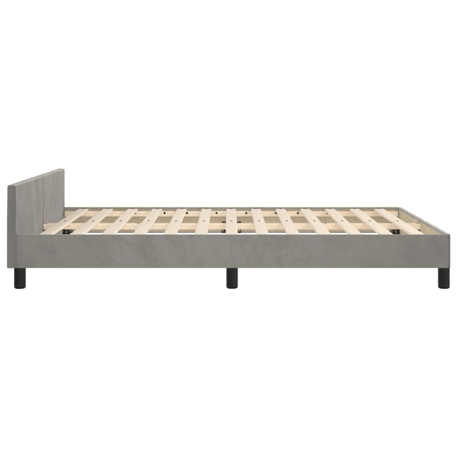 Bedframe Met Hoofdeinde Fluweel Lichtgrijs 140 x 200 cm Knopen