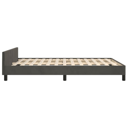 Bedframe Met Hoofdeinde Fluweel Donkergrijs 140 x 200 cm Knopen