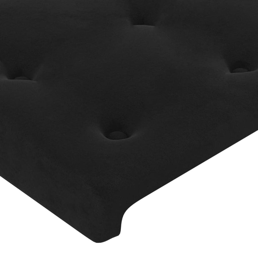Bedframe Met Hoofdeinde Fluweel Zwart 140 x 200 cm Knopen
