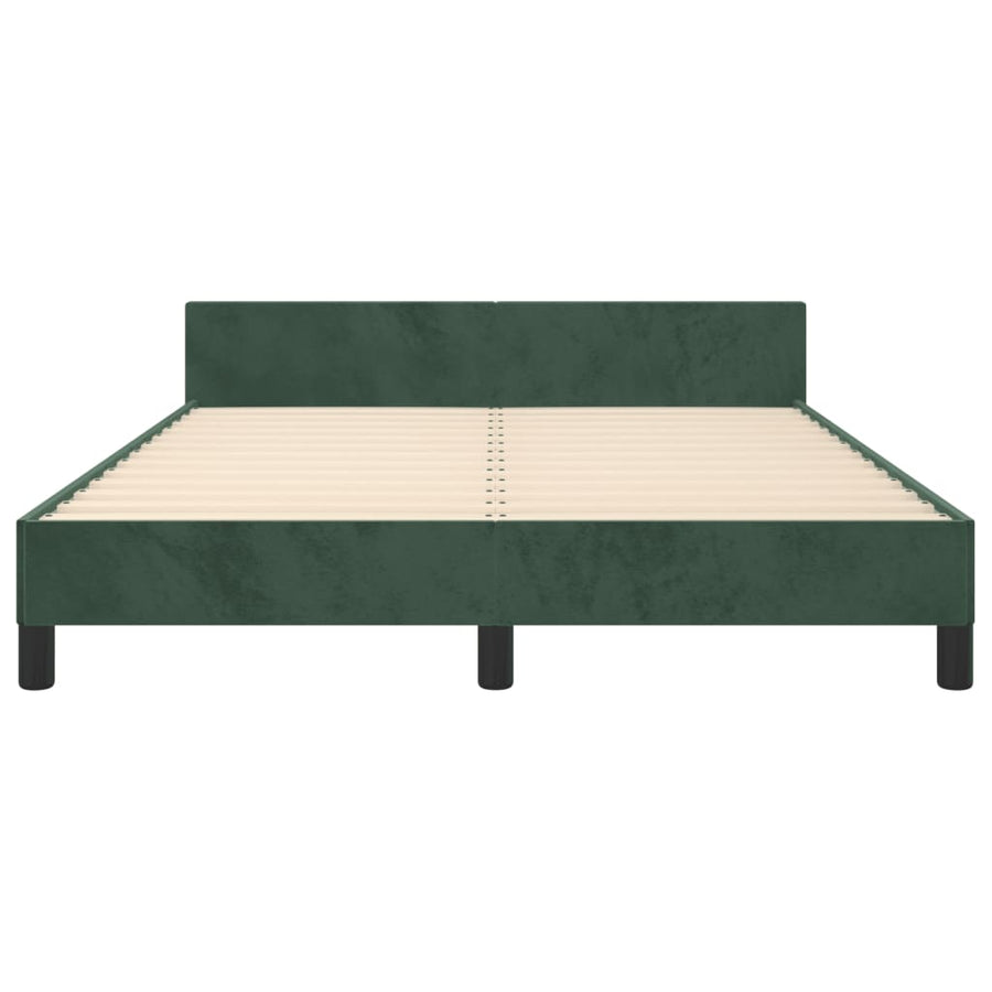 Bedframe Met Hoofdeinde Fluweel Donkergroen 140 x 200 cm Knopen