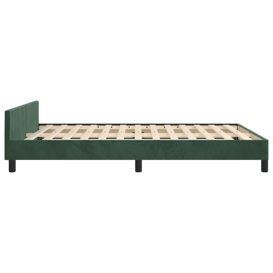 Bedframe Met Hoofdeinde Fluweel Donkergroen 140 x 200 cm Knopen