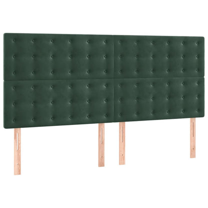 Bedframe Met Hoofdeinde Fluweel Donkergroen 140 x 200 cm Knopen