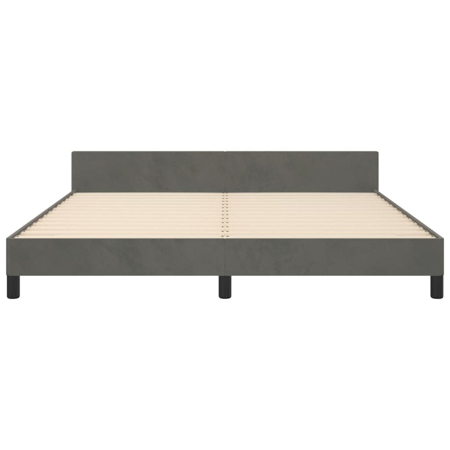 Bedframe Met Hoofdeinde Fluweel Donkergrijs 160 x 200 cm Knopen