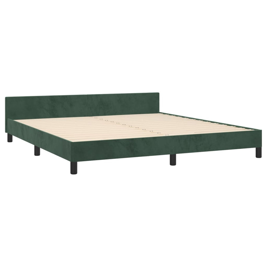 Bedframe Met Hoofdeinde Fluweel Donkergroen 160 x 200 cm Knopen