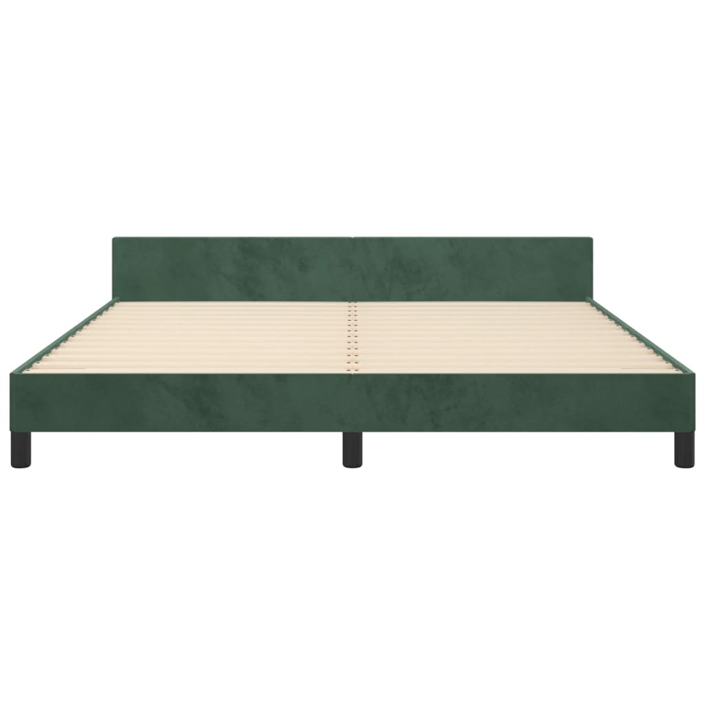 Bedframe Met Hoofdeinde Fluweel Donkergroen 160 x 200 cm Knopen