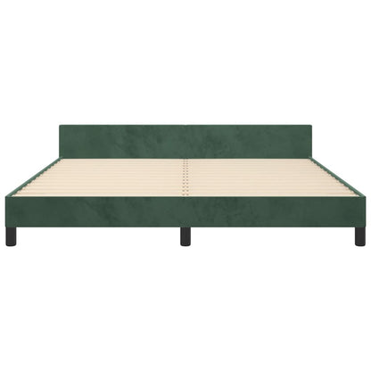 Bedframe Met Hoofdeinde Fluweel Donkergroen 160 x 200 cm Knopen