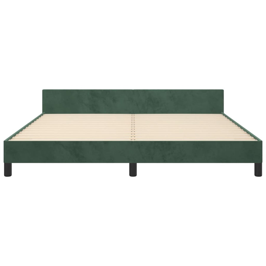 Bedframe Met Hoofdeinde Fluweel Donkergroen 160 x 200 cm Knopen