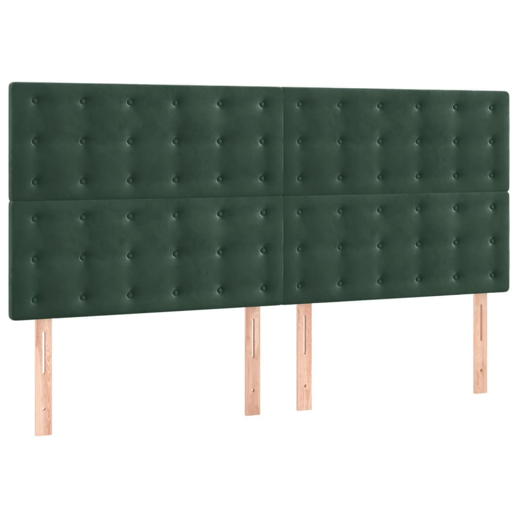 Bedframe Met Hoofdeinde Fluweel Donkergroen 160 x 200 cm Knopen