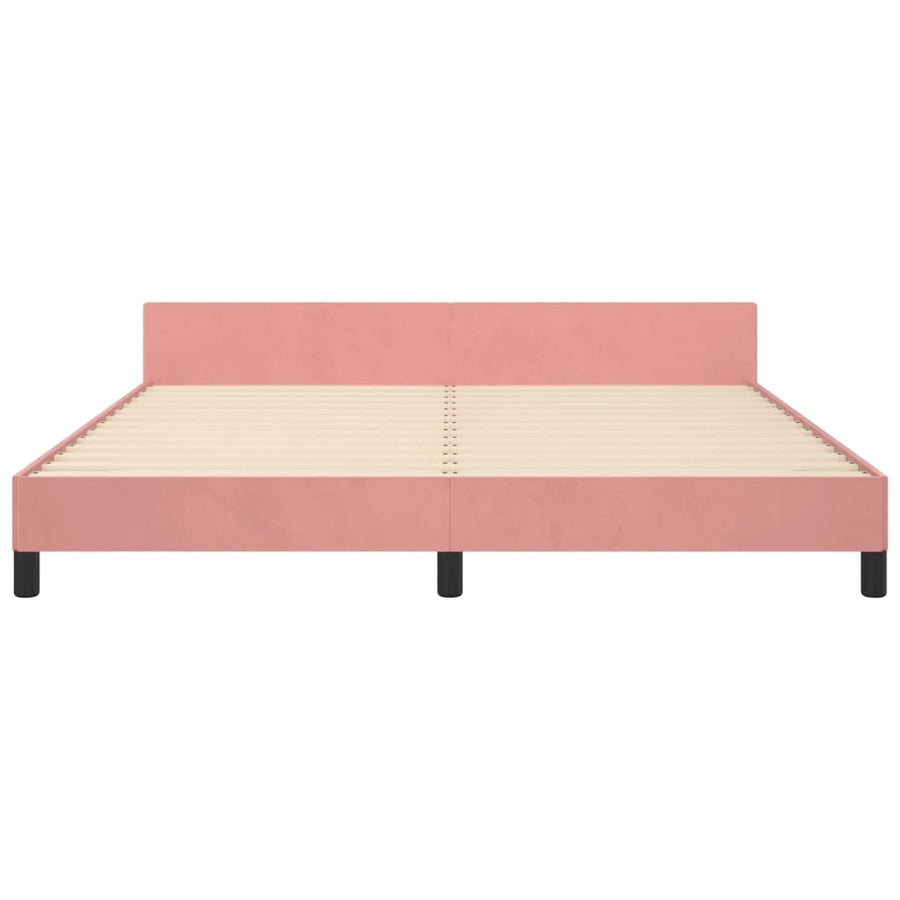 Bedframe Met Hoofdeinde Fluweel Roze 160 x 200 cm Knopen