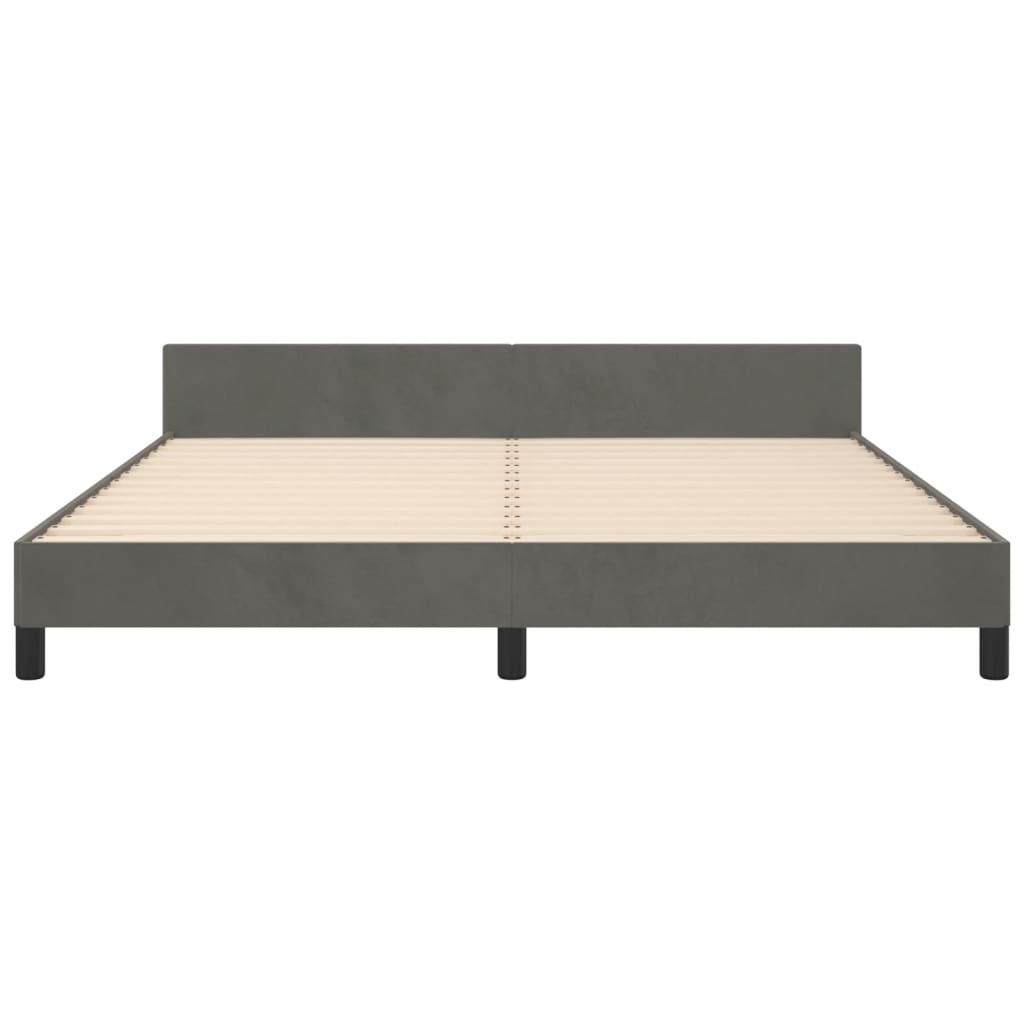 Bedframe Met Hoofdeinde Fluweel Donkergrijs 180X200 Cm Donkergrijs 180 x 200 cm Knopen