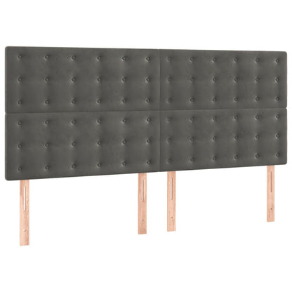 Bedframe Met Hoofdeinde Fluweel Donkergrijs 180X200 Cm Donkergrijs 180 x 200 cm Knopen
