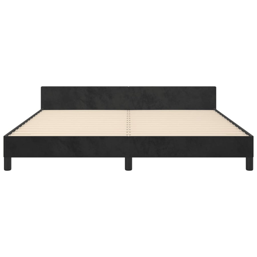 Bedframe Met Hoofdeinde Fluweel Zwart 180 x 200 cm Knopen