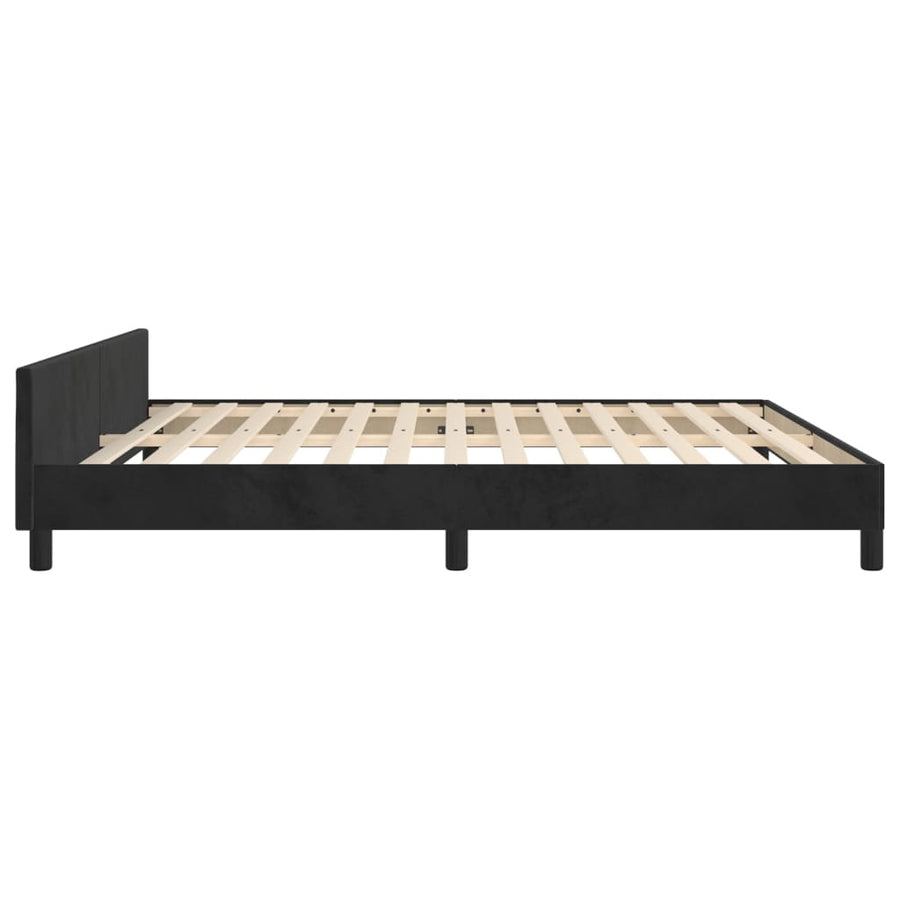 Bedframe Met Hoofdeinde Fluweel Zwart 180 x 200 cm Knopen