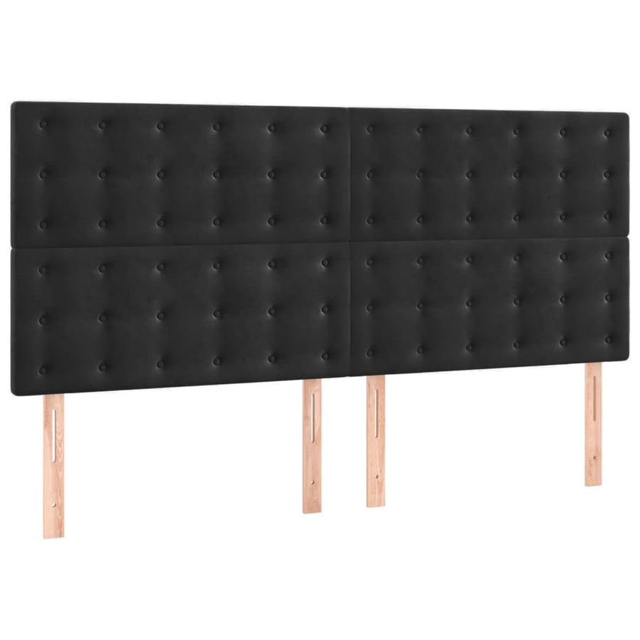 Bedframe Met Hoofdeinde Fluweel Zwart 180 x 200 cm Knopen