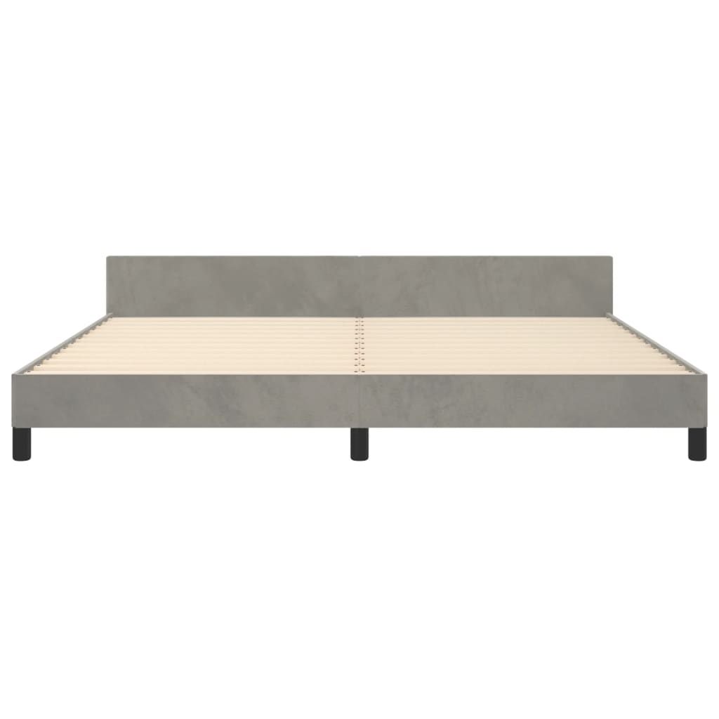 Bedframe Met Hoofdeinde Fluweel Lichtgrijs 200 x 200 cm Knopen