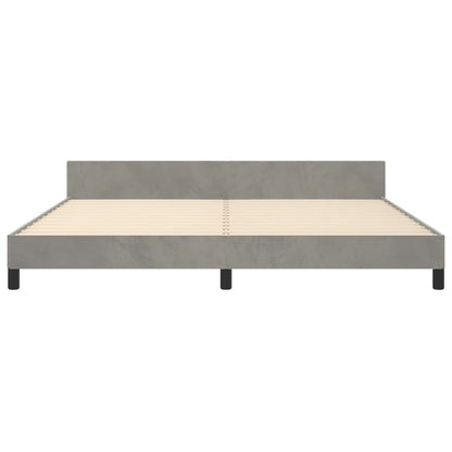 Bedframe Met Hoofdeinde Fluweel Lichtgrijs 200 x 200 cm Knopen