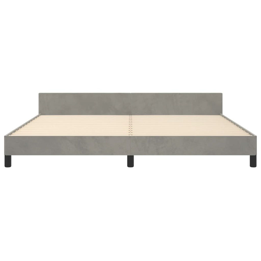 Bedframe Met Hoofdeinde Fluweel Lichtgrijs 200 x 200 cm Knopen