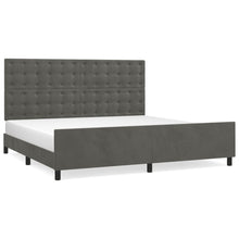 Bedframe Met Hoofdeinde Fluweel Donkergrijs 200 x 200 cm Knopen