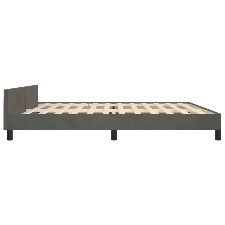 Bedframe Met Hoofdeinde Fluweel Donkergrijs 200 x 200 cm Knopen