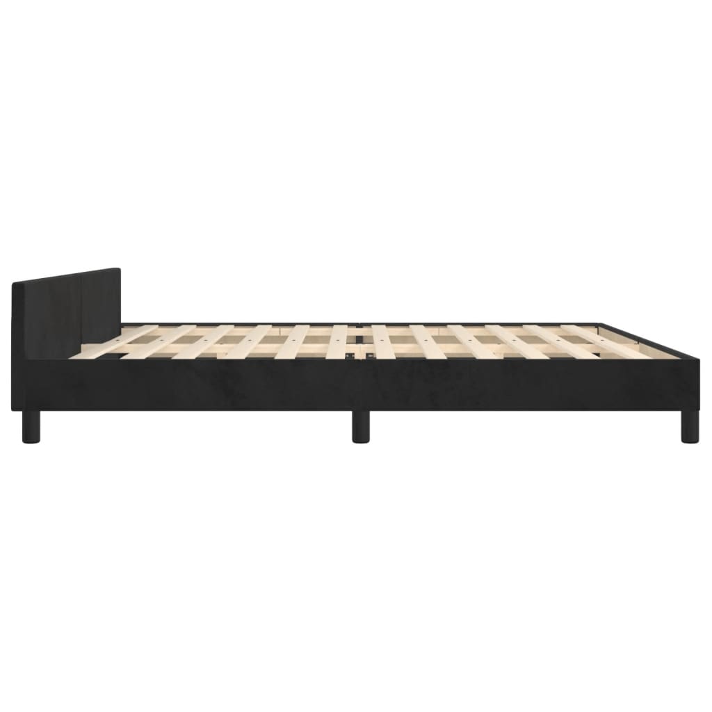 Bedframe Met Hoofdeinde Fluweel Zwart 200 x 200 cm Knopen